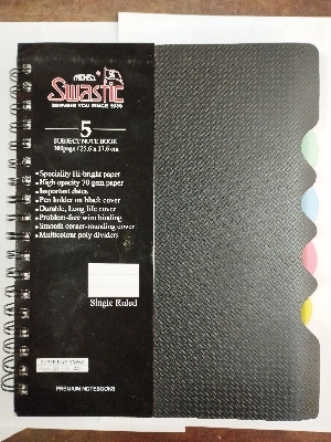 Wiro 5 Subject Notebook - Plastic Cover, Multicolor | Impeccable Finish, Elegant Designs, Eye-Catching Appearance, High-Quality Standards