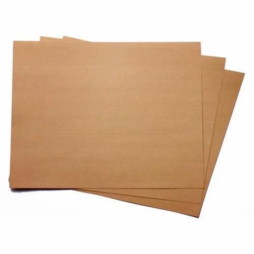 Brown 1.3Mm Rectangular Matte Finished Plain Kraft Liner Board