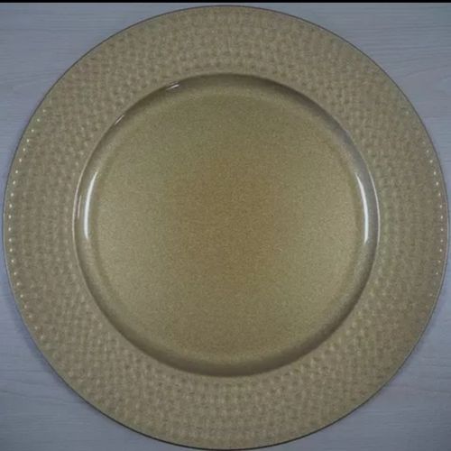 12 Inch Handcrafted Round Gold Finished Iron Charger Plate