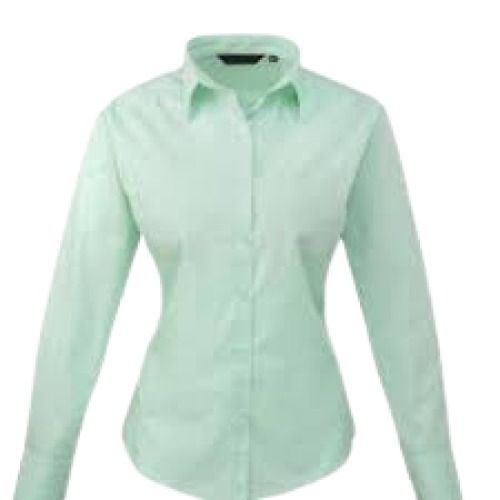 Ladies Plain Full Sleeve Breathable Formal Wear Cotton Shirt Chest Size: 45 Inch