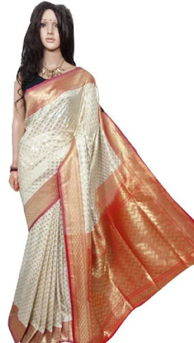 Red Printeda Casual Wear Banarasi Border Silk Saree