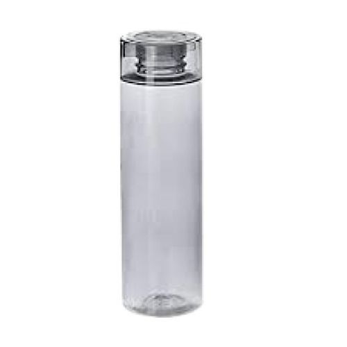 Black 1 L Capacity Screw Cap Round Light Weight Plastic Water Bottle