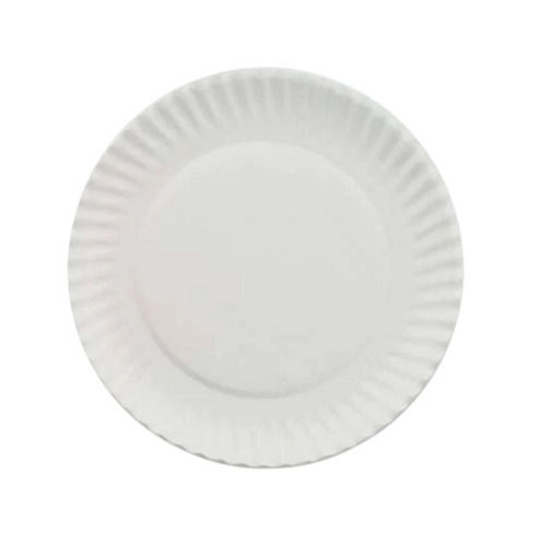 White 7 Inch Disposable Round Paper Plate For Event And Party Use