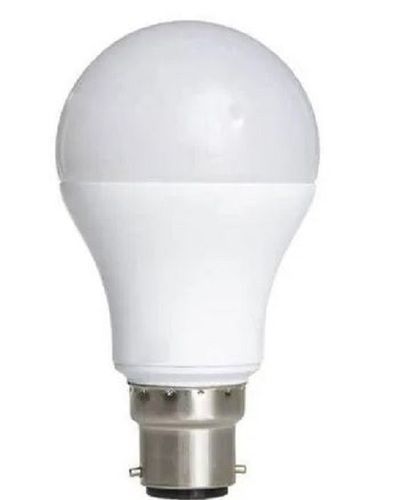 White 9 Watt Round Plain Ceramic Led Bulb