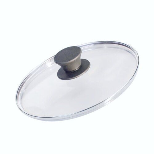 Circular Transparent Glass Lid With Knob