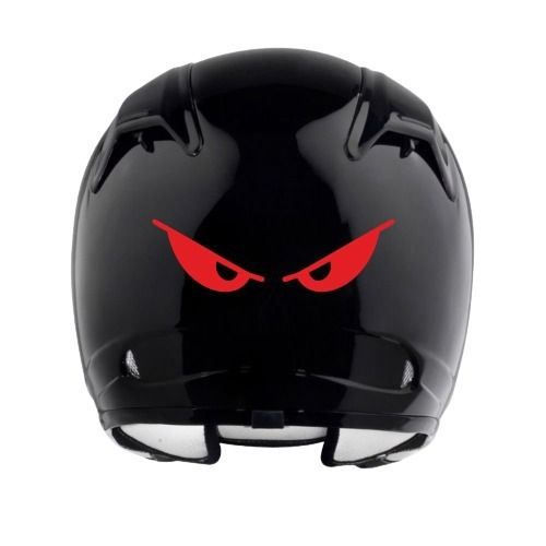 Red Evil Eyes Bike Helmet Reflective Decal Sticker