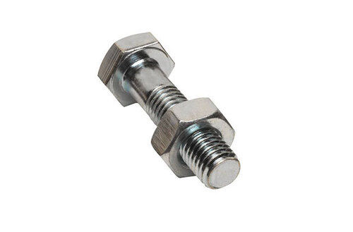 Silver Hot Rolled Polished Finish Hex Head Full Threaded Mild Steel Bolt Nut