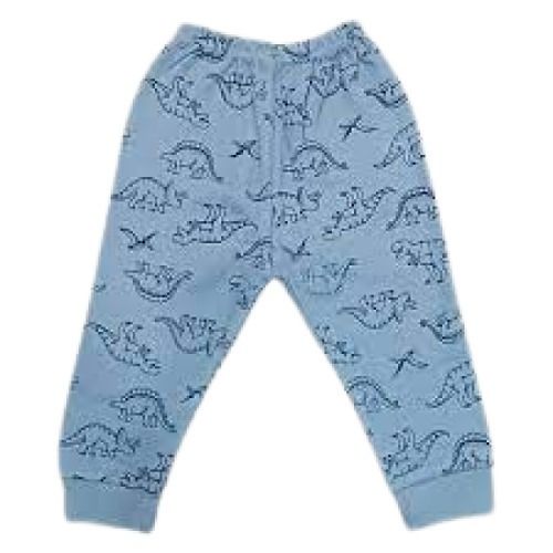 Washable Kids Blue Printed Cotton Pant