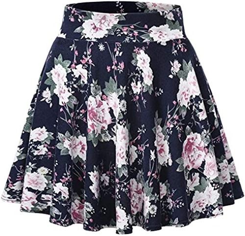 Ladies Party Wear Chiffon Black With Pink Printed Short Skirts