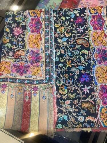 Multicolor Printed Pure Cashmere Kalamkari Stoles