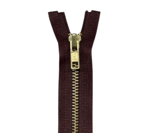 Brown Premium Quality Brass And Polyester Coil Zipper For Garment Use