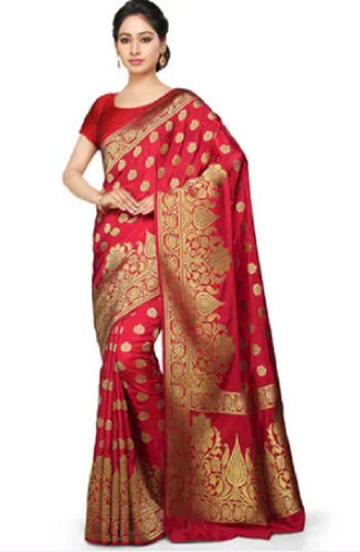 Red Silver Brocade Work Traditional Banarasi Saree