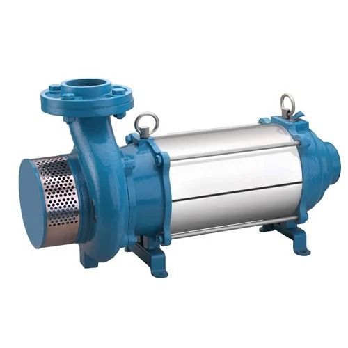 Silver And Blue Single Phase Medium Pressure Electirc Open Well Submersible Pump