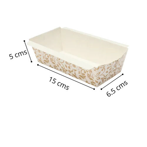 15 X 6.5 X 5 Cm Rectangular Paper Baking Tray- For 200 Grams Bake