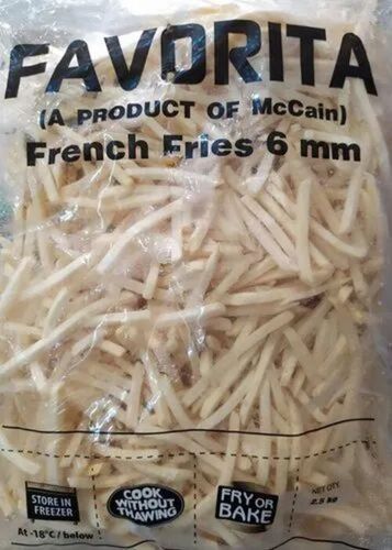 2.5 Kilogram 6mm Thick Ready To Fry Frozen French Fries With 18 Months Shelf Life