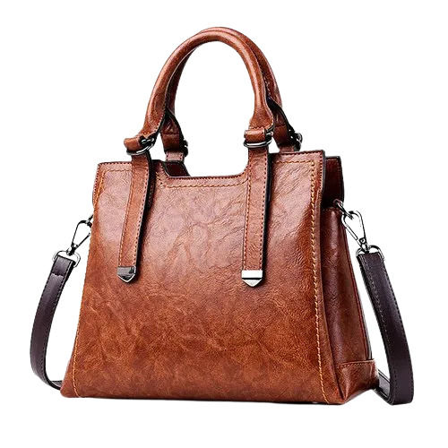 35x32x14 Cm Plain And Rectangular Leather Handbag For Women