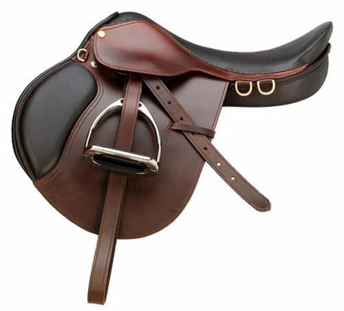 Brown 380 Gram Glossy Finished Plain Leather Saddlery For Horse Riding Use