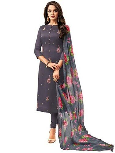 Multicolor Breathable 3/4Th Sleeves Cotton Designer Suit With Dupatta For Ladies 