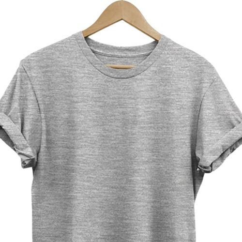 Grey Comfortable Plain Half Sleeve Cotton Ladies T Shirts