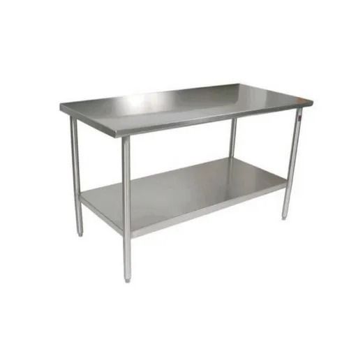 Silver Durable Plain And Polished Rectangular Stainless Steel Work Table