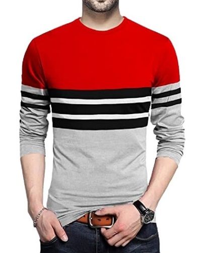 Mens Striped Long Sleeve O Neck Cotton T Shirt Age Group: Above 18