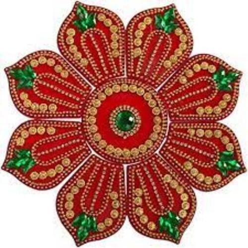 Red 20.5Cm Flower Shaped Ready To Paste Decorative 3D Acrylic Rangoli