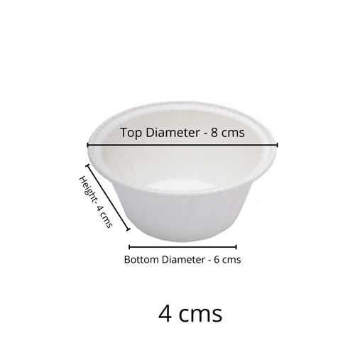 4 सेमी सफेद कार्डबोर्ड लावा केक कप