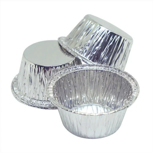 5.5x4 Cm Round Silver Aluminium Foil Muffin Cup