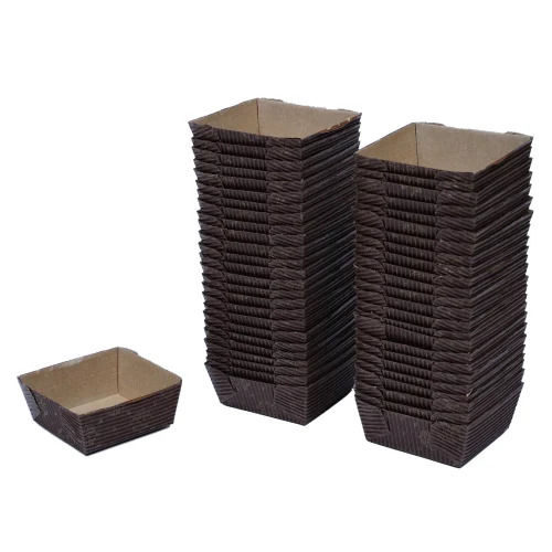 50x50x25 mm Square Brownie Paper Moulds For Bakery