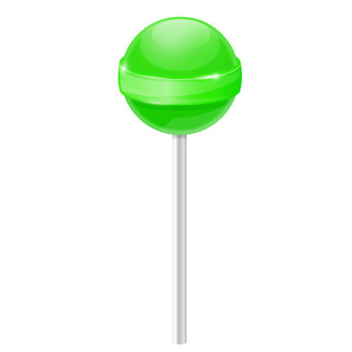Ball Shaped Eggless Sweet And Sour Taste Green Apple Flavored Lollipop