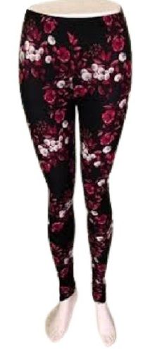 Causal Wear Flowers Printed Cotton Leggings Bust Size: 28 Inch (In)