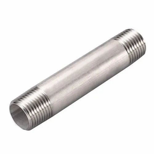 Silver Corrosion Resistance Stainless Steel Barrel Nipple For Plumbing Pipe Use