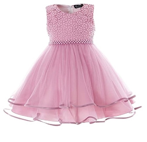 Kids Sleeveless Round Neck Party Wear Girls Net Frock Age Group: 1