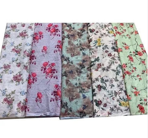 Multi Color 44 Inches And Above Width Pure Cotton Floral Print Fabric
