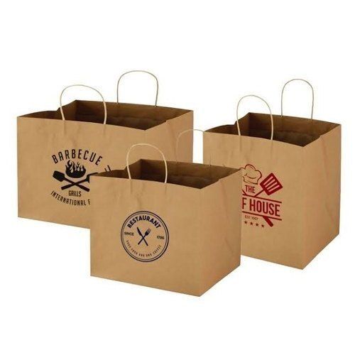 Printed Kraft Paper Carry Bag For Shopping Use