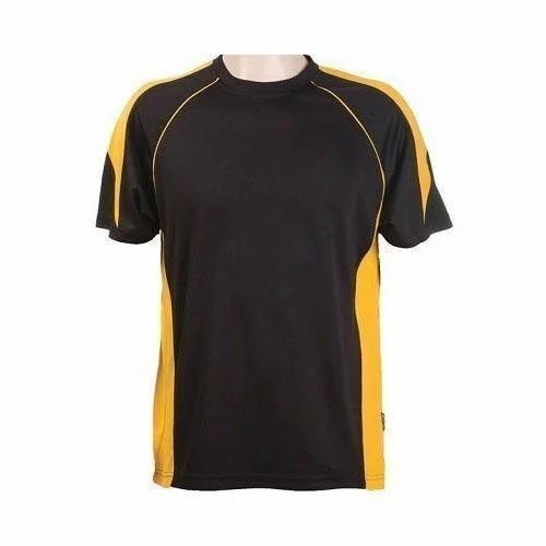 Regular Fit Round Neck Short Sleeves Plain Spandex Sports T Shirt For Men