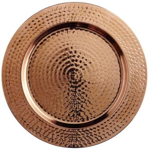 Round Metal Hammered Copper Charger Plate