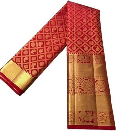 Red South Style Printed Pattern Art Silk Sarees For Ladies