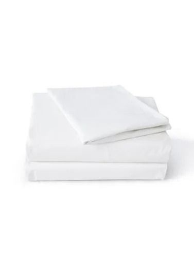 White Washable And Plain Dyed Rectangular Cotton Bed Sheet For Hotel 