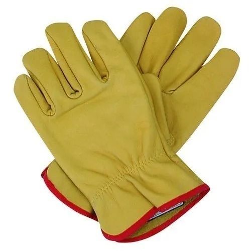 Yellow And Red Water Proof Washable Full Finger Canvas Fire Glove