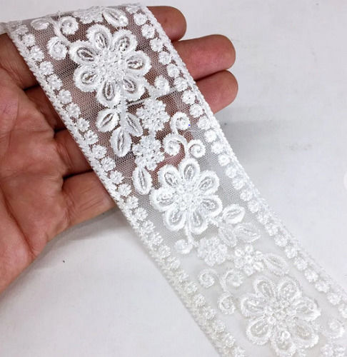 White Polyester GPO Lace, For Ladies Garment, Fabric Type: Chemical Lace at  Rs 20.00/meter in Surat