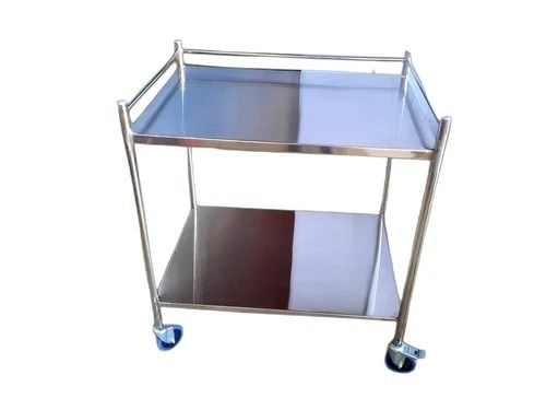 Rust Proof 1.5X1X2 Foot 12.3 Kilogram Polished Stainless Steel Instrument Trolley