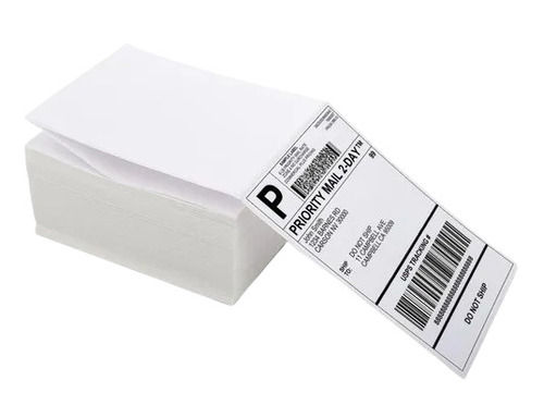 White 10X4 Cm Size Rectangular Printed Paper Shipping Label