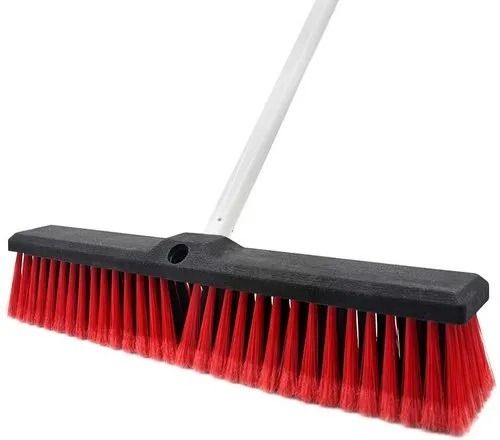 Red 18 Inches Rectangular Nylon And Plastic Road Cleaning Brushes