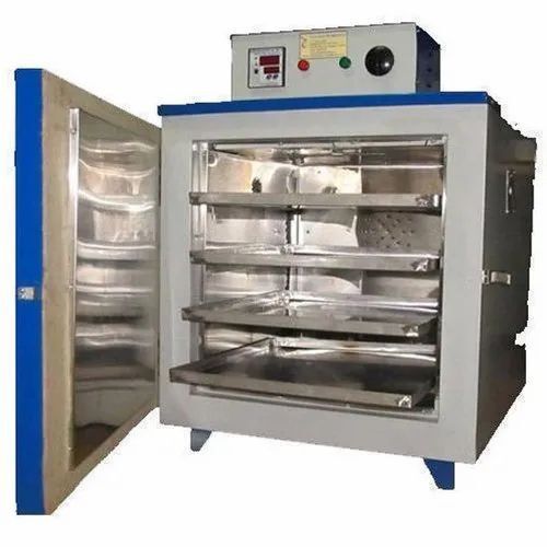 Blue And Silver 240 Voltage 50 Hertz 4 Trays Electric Mild Steel Industrial Hot Air Oven