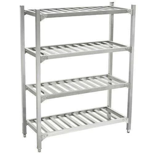 Machine Made 4X3 Feet Polished Finished Rectangular Stainless Steel Rack