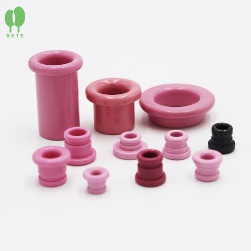 Pink Abrasive Resistance Ceramic Slotted Eyelet For Textile Industry