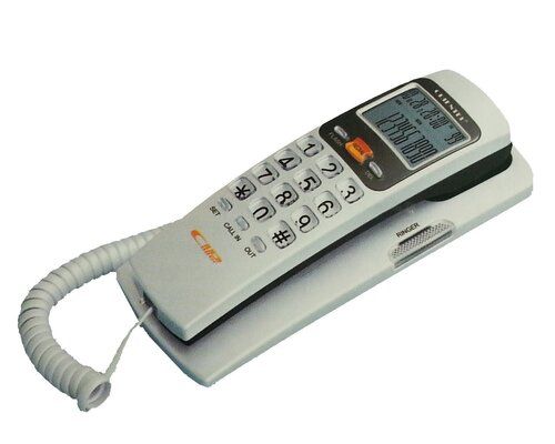 Gray Corded Electric Plastic Body Caller Id Telephone For Office Use