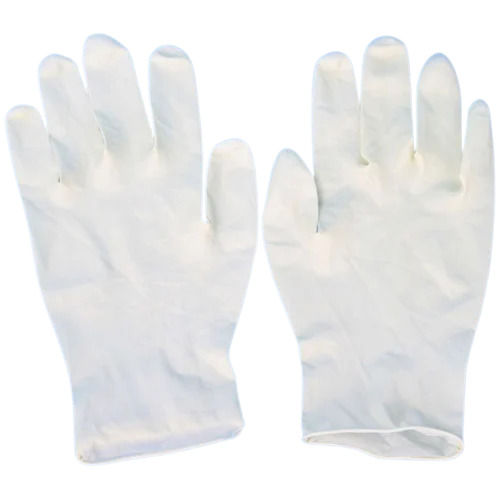 White Full Finger Powdered Disposable Latex Glove For Medical Use