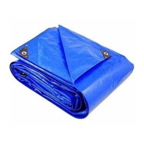 Blue Plain And Waterproof Rectangular Polyvinyl Chloride Tarpaulin